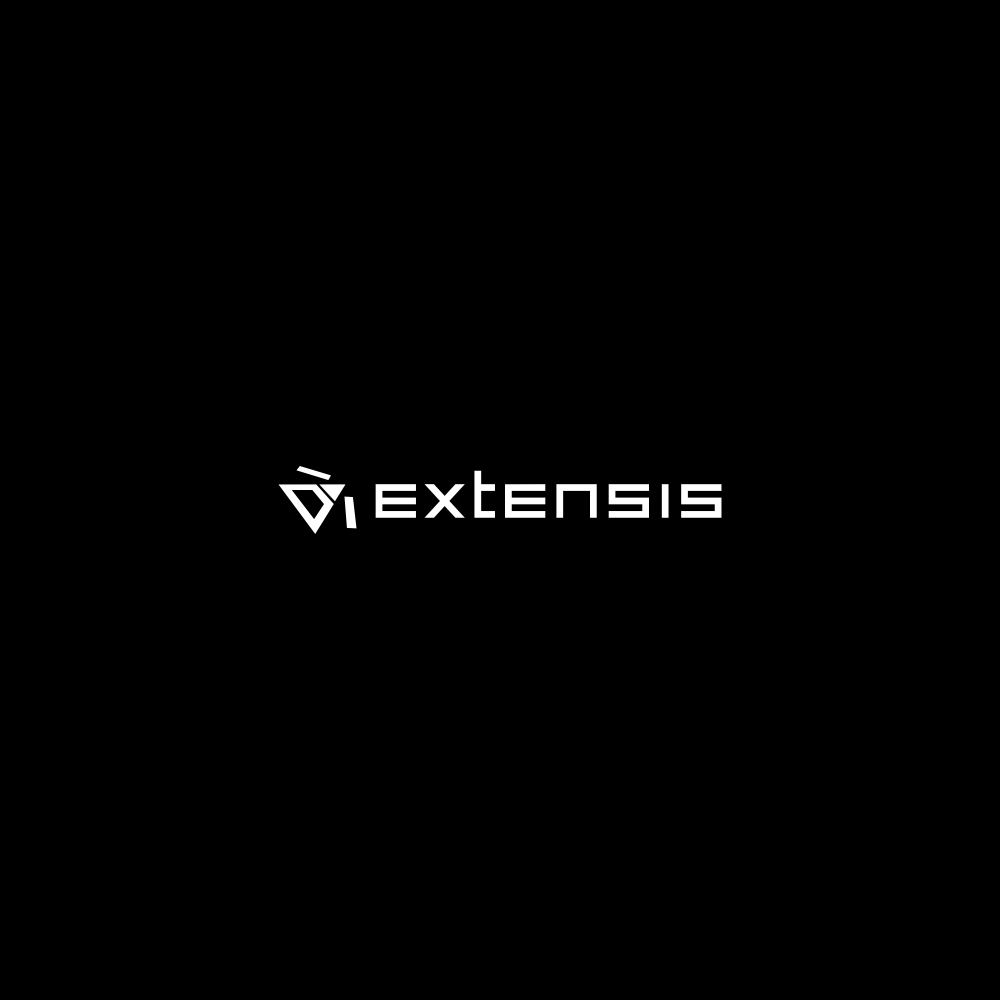 Image of the logo Extensis in monochrome black.  This is an image related to a project inside Pedro Rodrigues (Treze413) graphic design portfolio.