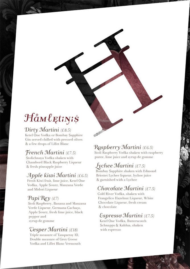 Image of The Hamlet Bar & Restaurant Digital Menu Page 7. This is an image related to a project inside Pedro Rodrigues (Treze413) graphic design portfolio.