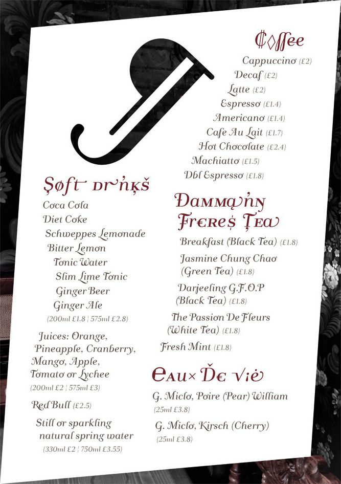 Image of The Hamlet Bar & Restaurant Digital Menu Page 12. This is an image related to a project inside Pedro Rodrigues (Treze413) graphic design portfolio.