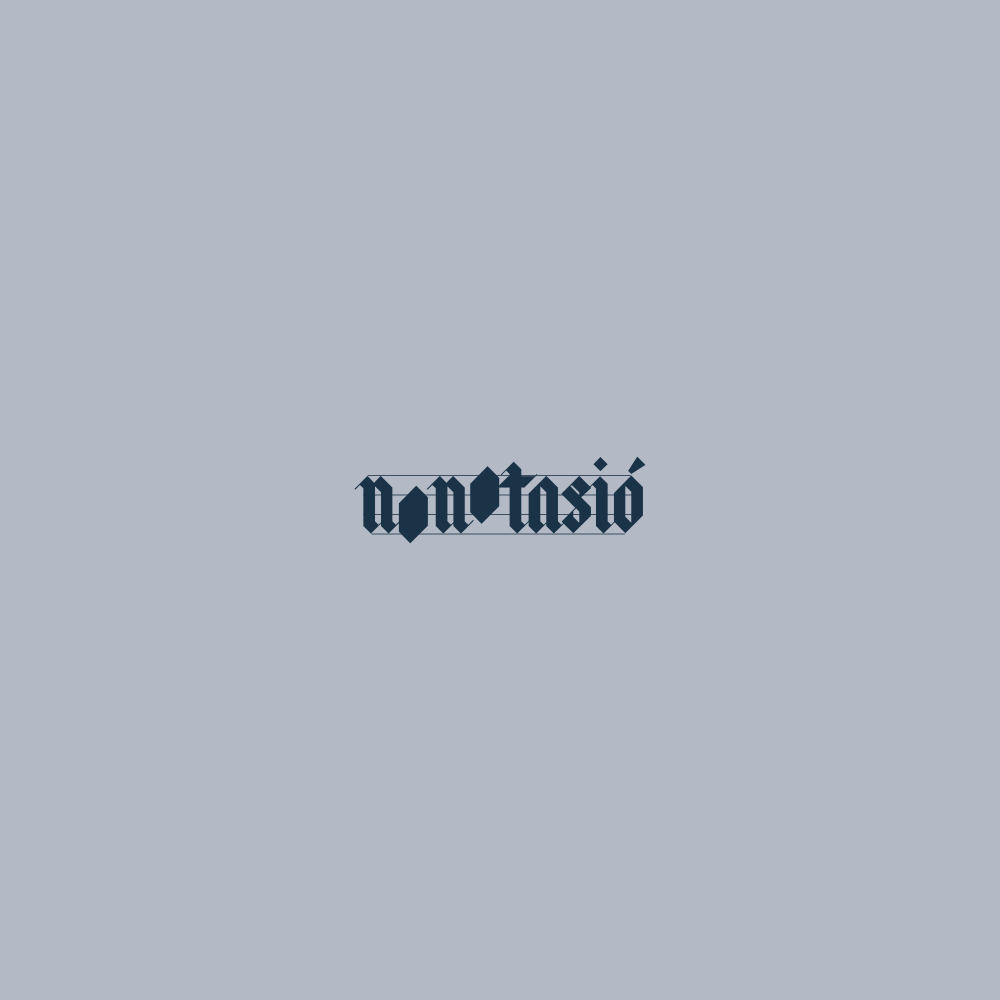 Image of the logo Nonotasio in 2 colors, light blue and very dark blue.  This is an image related to a project inside Pedro Rodrigues (Treze413) graphic design portfolio.