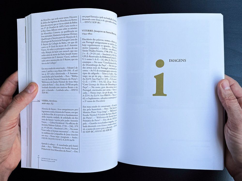 Image of Insive view 11 of Catálogo de Livro Antigo IPP SDP-BC Spine. This is an image related to a project inside Pedro Rodrigues (Treze413) graphic design portfolio.