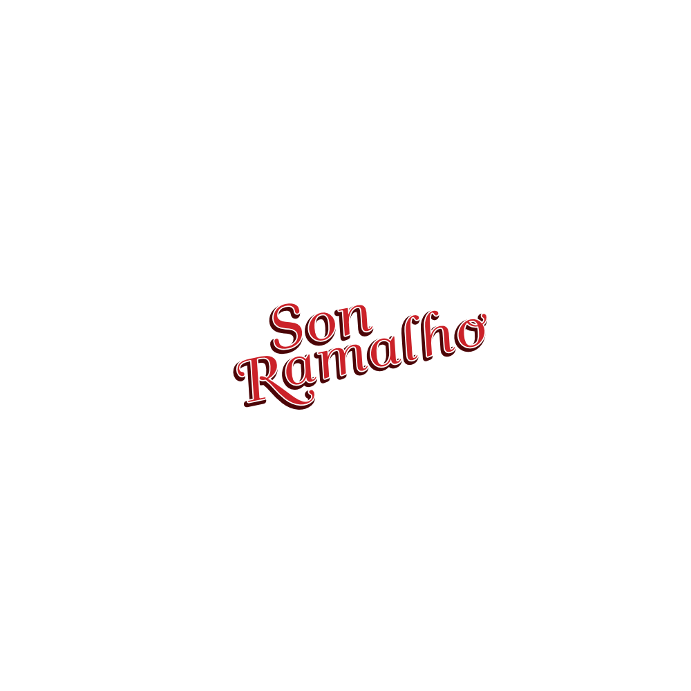 Image of the logo Son Ramalho in two colors, bright red and dark red with a white stroke.  This is an image related to a project inside Pedro Rodrigues (Treze413) graphic design portfolio.