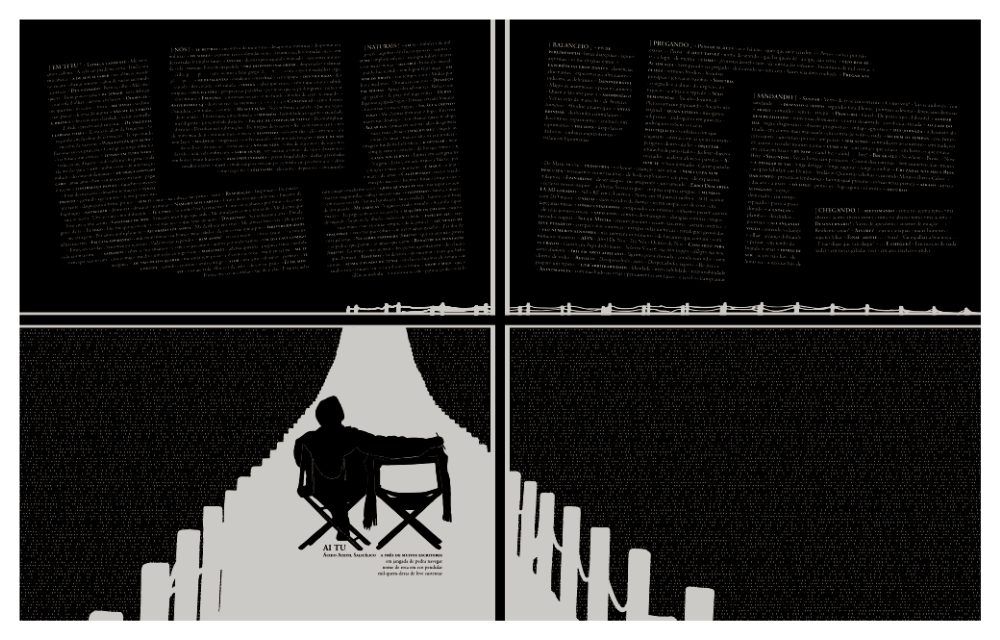 Image of Ai Tu Book&Canvas full inside view, a print project that is both a book and an art canvas. This is an image related to a project inside Pedro Rodrigues (Treze413) graphic design portfolio.