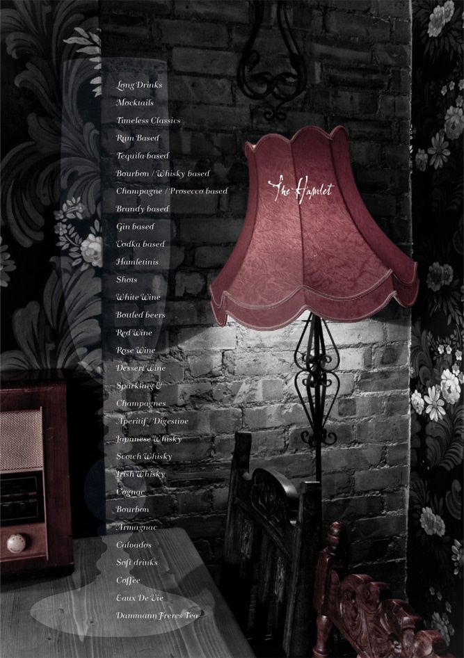 Image of The Hamlet Bar & Restaurant Digital Menu Cover. This is an image related to a project inside Pedro Rodrigues (Treze413) graphic design portfolio.